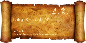 Laky Kristóf névjegykártya